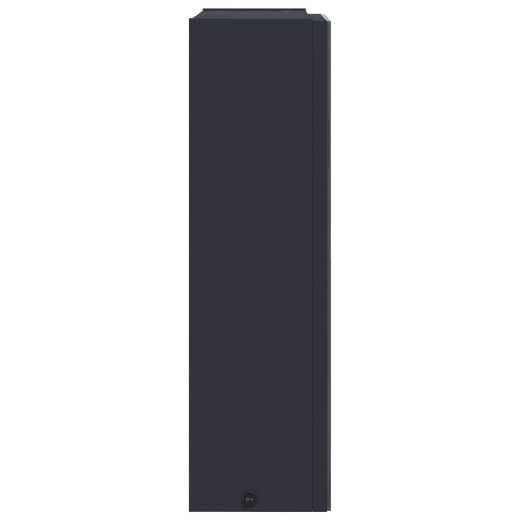 Badrumsspegel Spegelskåp LED-lampa Grå 45x13x52 cm