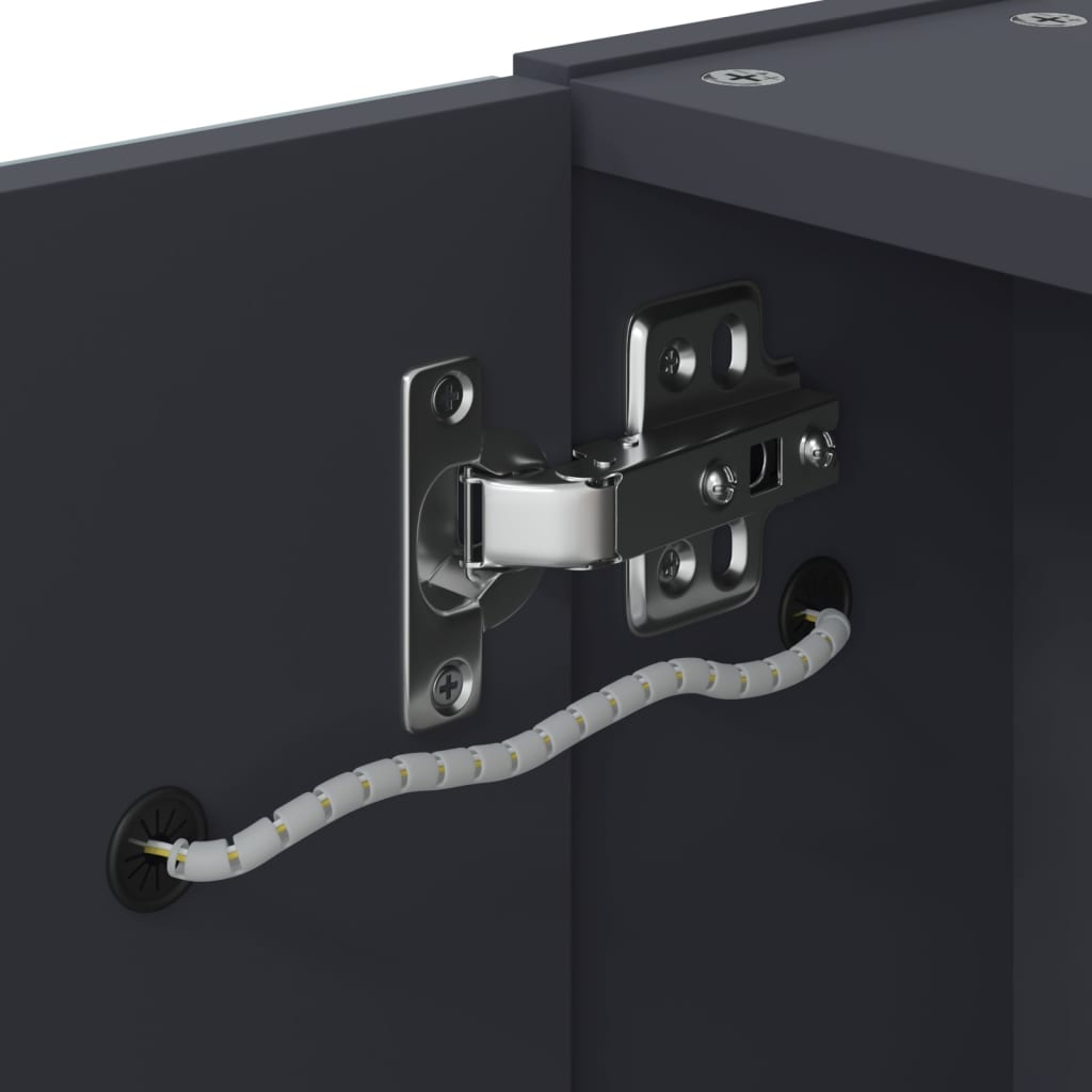 Badrumsspegel Spegelskåp LED-lampa Grå 45x13x52 cm