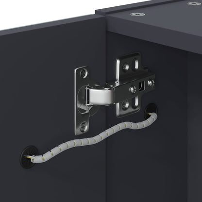 Badrumsspegel Spegelskåp LED-lampa Grå 45x13x52 cm