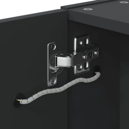 Badrumsspegel Spegelskåp LED-lampa Svart 45x13x52 cm