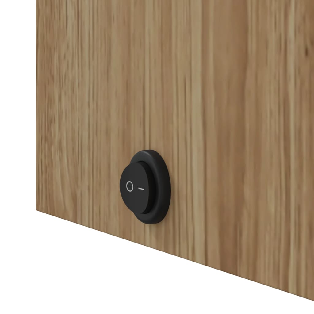 Badrumsspegel Spegelskåp LED-lampa Ek 45x13x52 cm