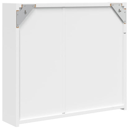 Badrumsspegel Spegelskåp LED-lampa Vit 60x13x52 cm