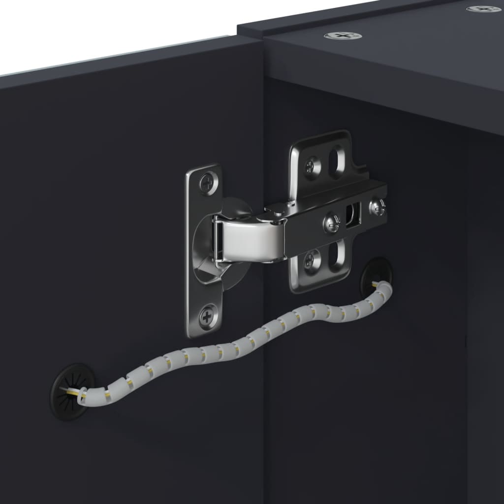 Badrumsspegel Spegelskåp LED-lampa Grå 60x13x52 cm