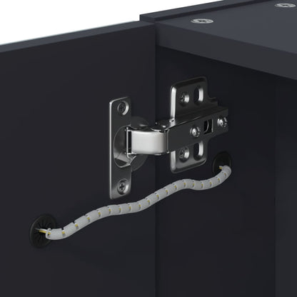 Badrumsspegel Spegelskåp LED-lampa Grå 60x13x52 cm