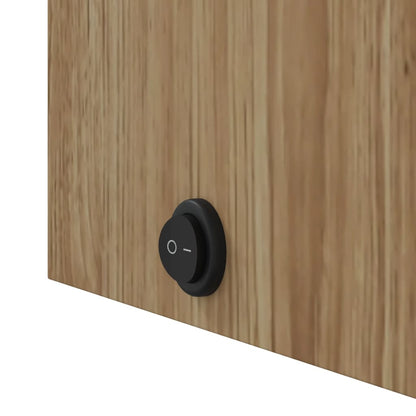 Badrumsspegel Spegelskåp LED-lampa Ek 60x13x52 cm