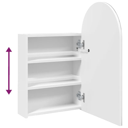 Badrumsspegel Spegelskåp LED-lampa bågformad Vit 42x13x70 cm