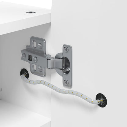 Badrumsspegel Spegelskåp LED-lampa bågformad Vit 42x13x70 cm