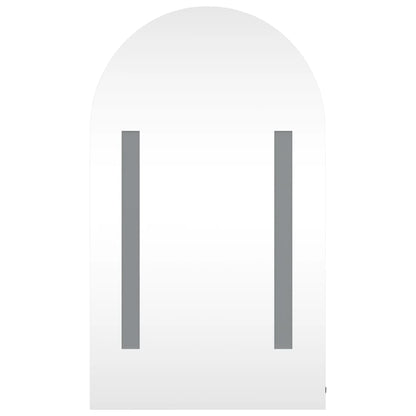 Badrumsspegel Spegelskåp LED-lampa bågformad Grå 42x13x70 cm