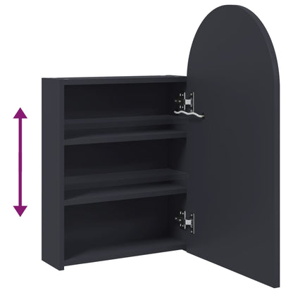 Badrumsspegel Spegelskåp LED-lampa bågformad Grå 42x13x70 cm