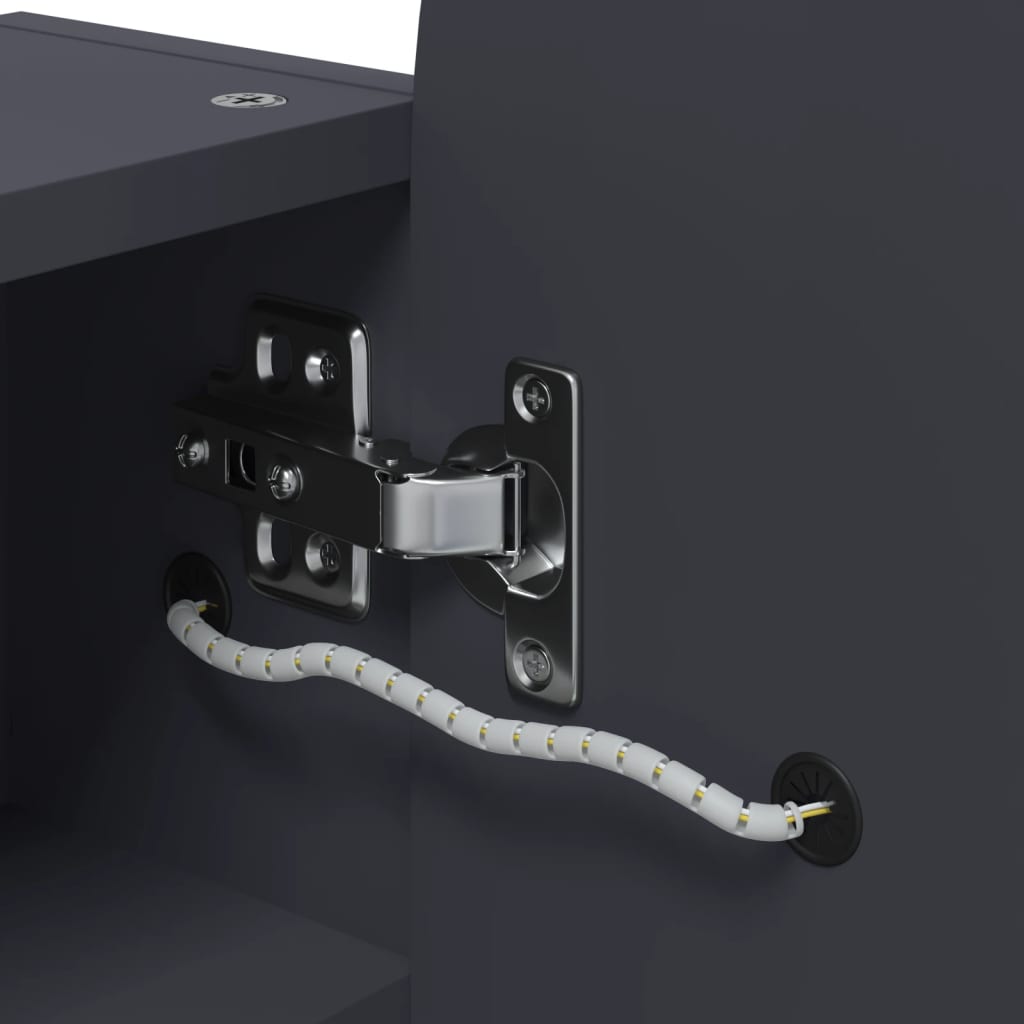 Badrumsspegel Spegelskåp LED-lampa bågformad Grå 42x13x70 cm