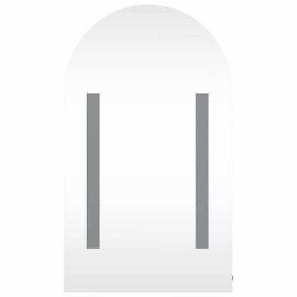 Badrumsspegel Spegelskåp LED-lampa bågformad Svart 42x13x70 cm