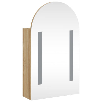 Badrumsspegel Spegelskåp LED-lampa bågformad Ek 42x13x70 cm