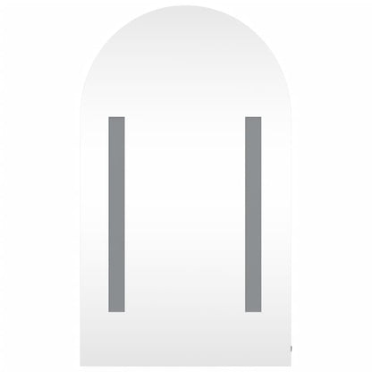 Badrumsspegel Spegelskåp LED-lampa bågformad Ek 42x13x70 cm