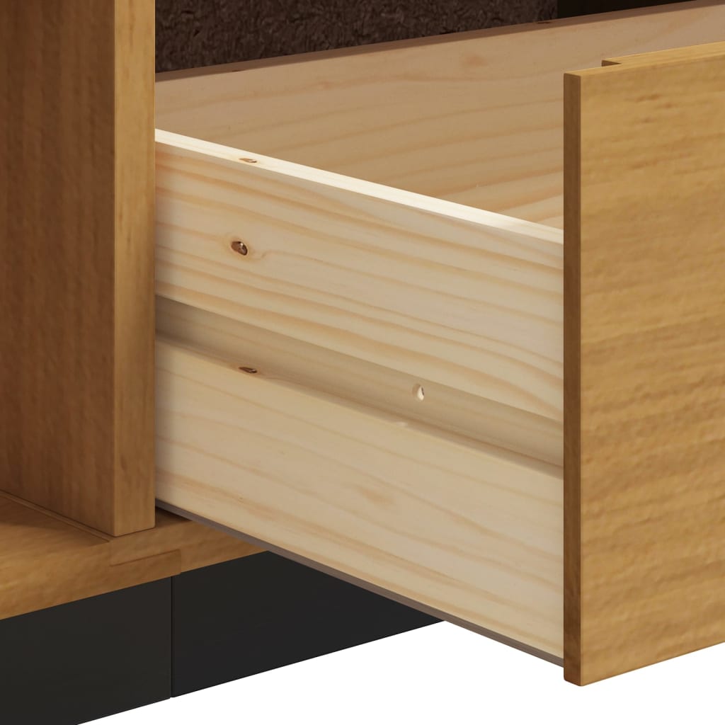 TV-Möbel Trä TV-Bänk med glasdörr FLAM 158x40x50 cm massiv furu