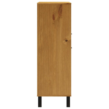 Skåp Trä med glasdörr FLAM 92x40x122,5 cm massiv furu