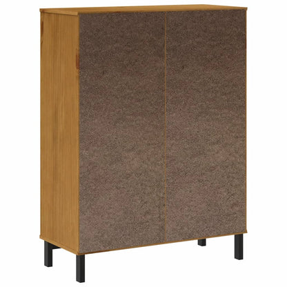 Skåp Trä med glasdörr FLAM 92x40x122,5 cm massiv furu