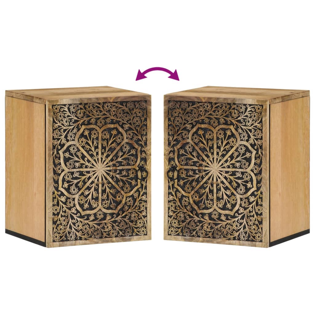 Badrumsskåp 38x33x48 cm massivt mangoträ