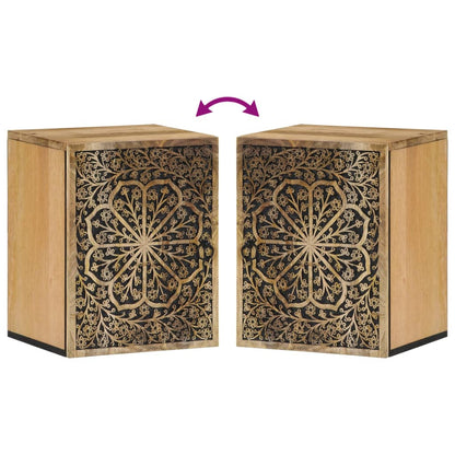 Badrumsskåp 38x33x48 cm massivt mangoträ