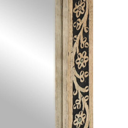 Badrumsspegel 50x70x2,5 cm massivt mangoträ och glas