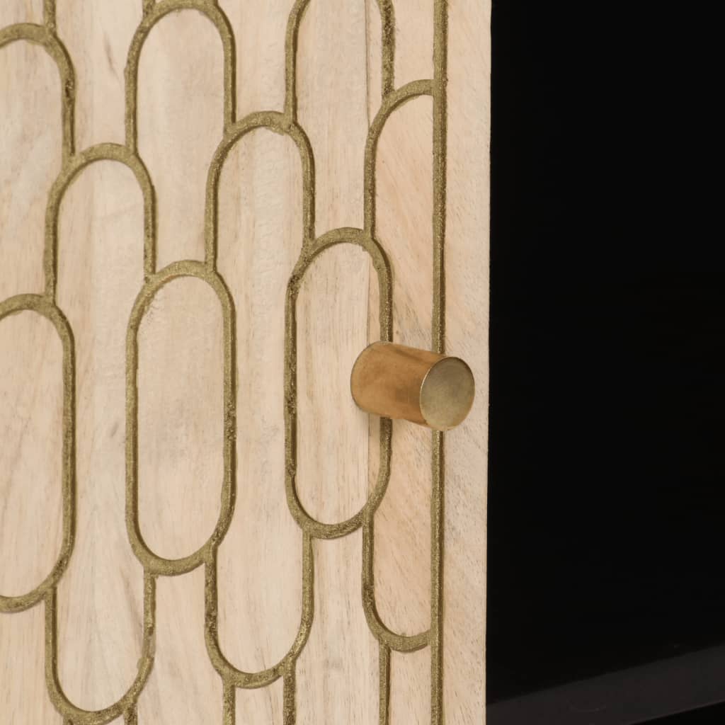 Skåp Trä 90x33x75 cm massivt mangoträ