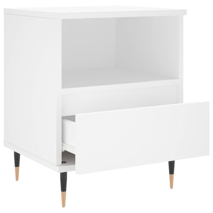 Sängbord 2 st vit 40x35x50 cm konstruerat trä