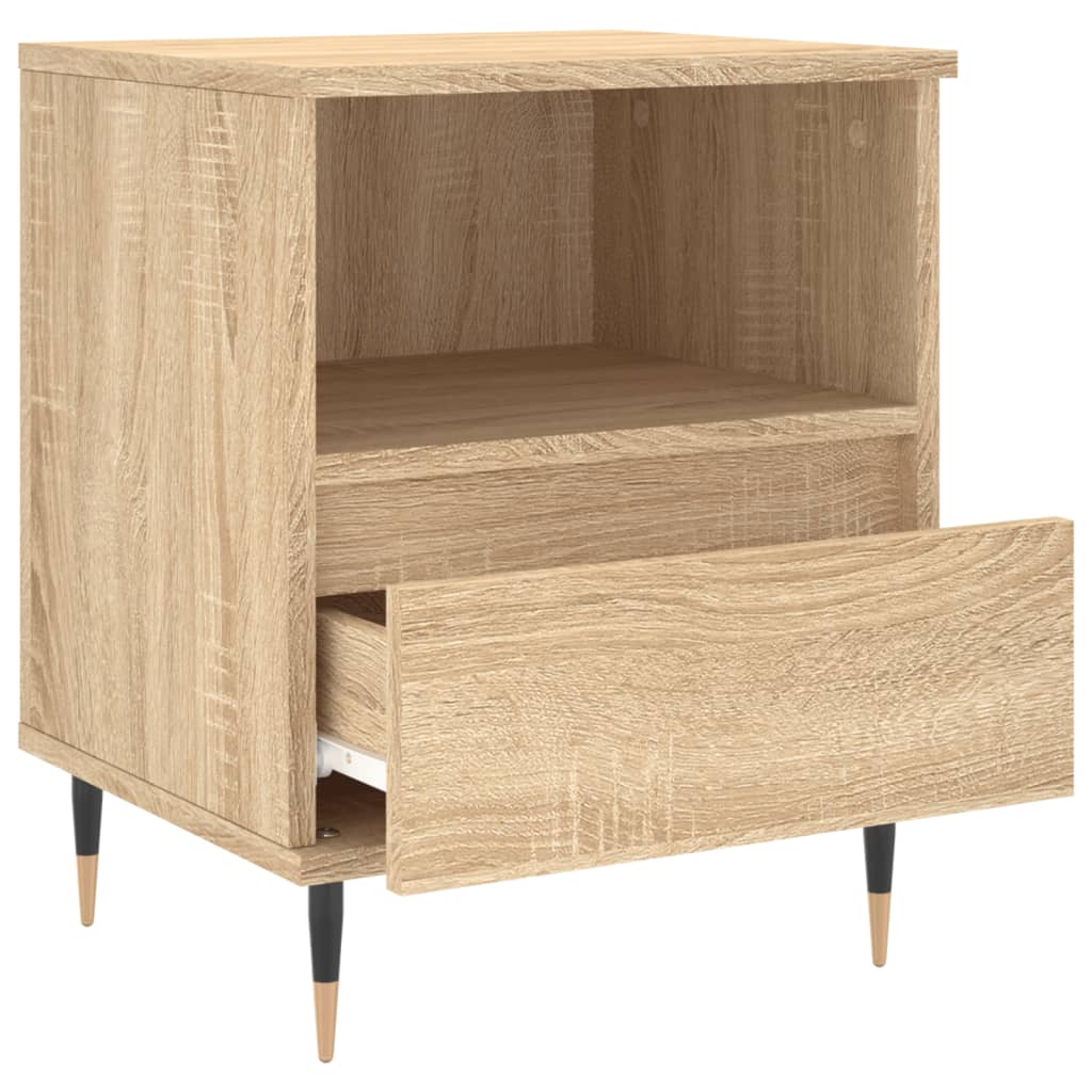 Sängbord 2 st sonoma-ek 40x35x50 cm konstruerat trä