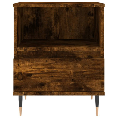 Sängbord 2 st rökfärgad ek 40x35x50 cm konstruerat trä