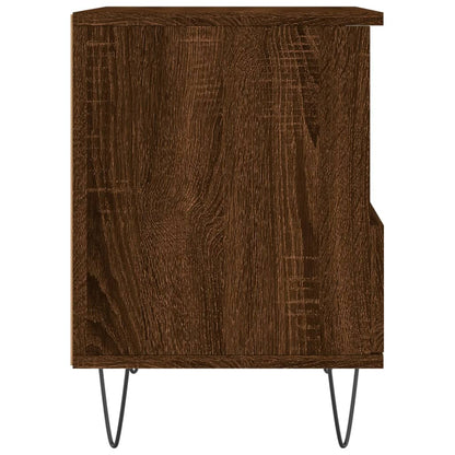 Sängbord 2 st brun ek 40x35x50 cm konstruerat trä