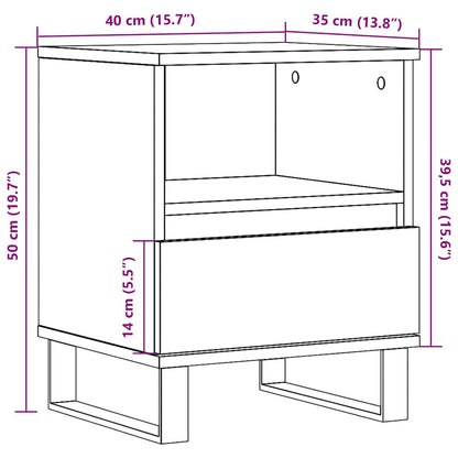 Sängbord 2 st vit 40x35x50 cm konstruerat trä