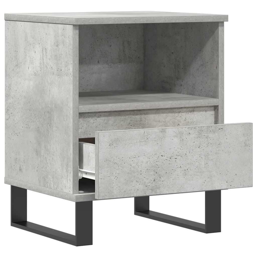 Sängbord 2 st betonggrå 40x35x50 cm konstruerat trä