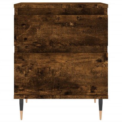 Sängbord 2 st rökfärgad ek 40x35x50 cm konstruerat trä