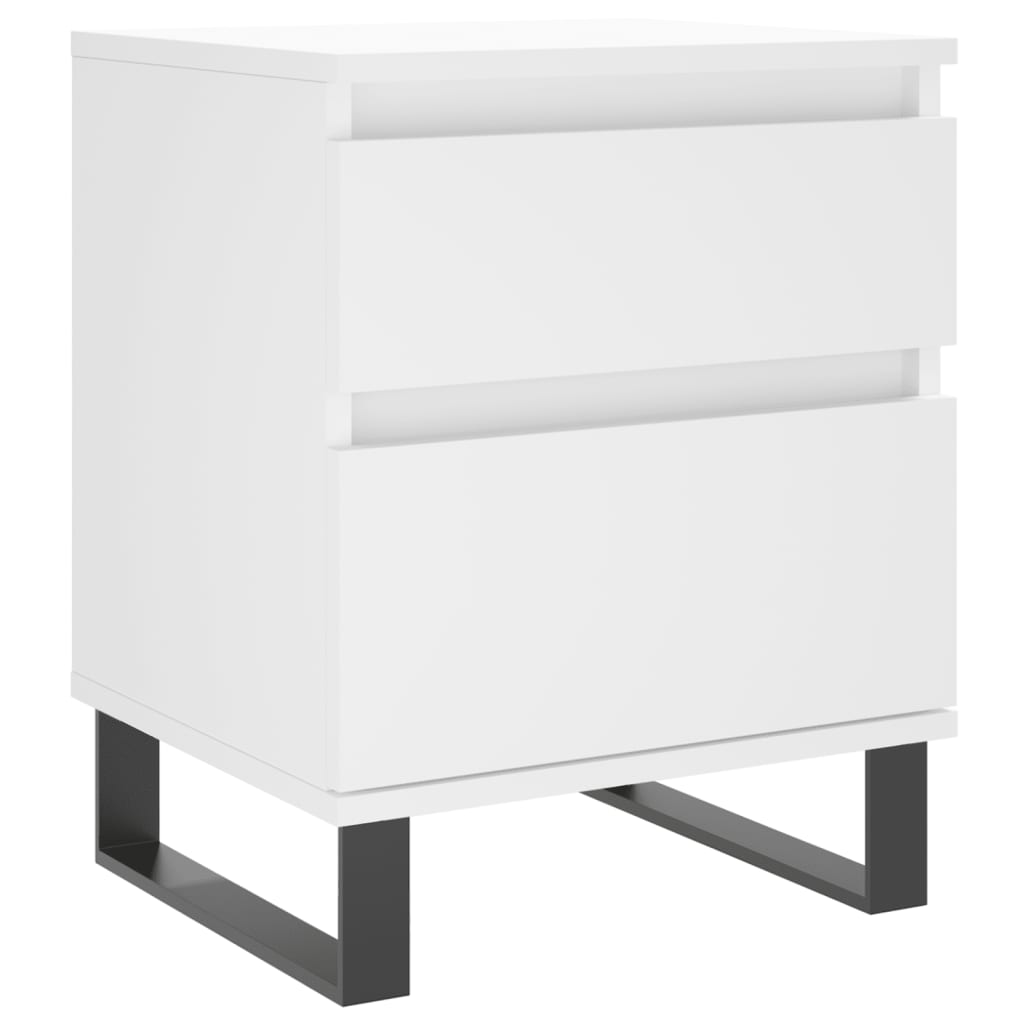 Sängbord 2 st vit 40x35x50 cm konstruerat trä