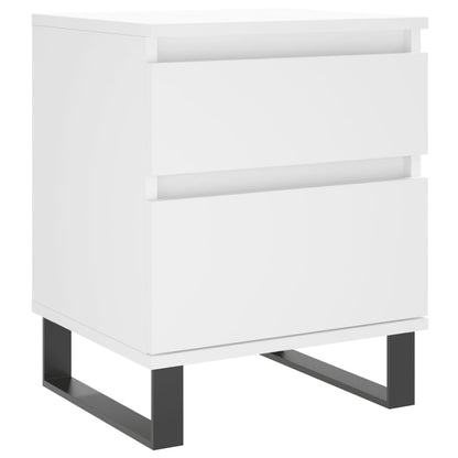 Sängbord 2 st vit 40x35x50 cm konstruerat trä
