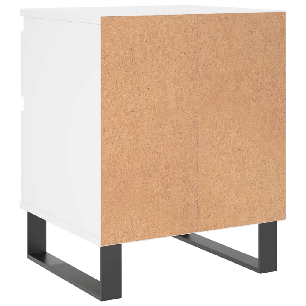 Sängbord 2 st vit 40x35x50 cm konstruerat trä