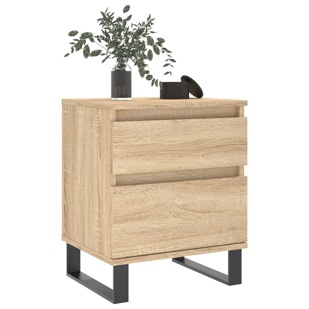 Sängbord 2 st sonoma-ek 40x35x50 cm konstruerat trä
