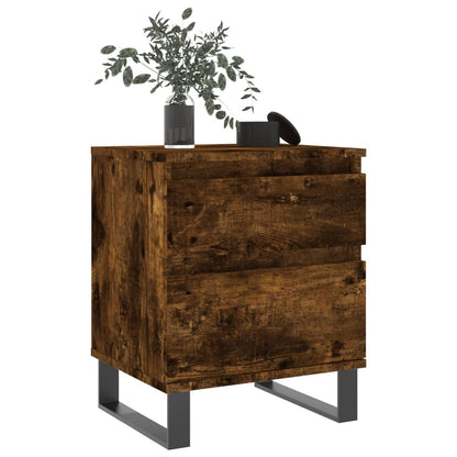 Sängbord 2 st rökfärgad ek 40x35x50 cm konstruerat trä