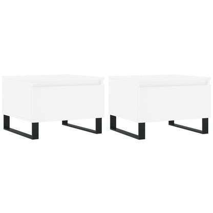 Sidobord Vit 2 st 50x46x35 cm