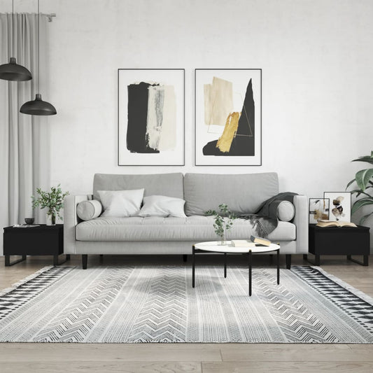 Soffbord Svart 2 st 50x46x35 cm