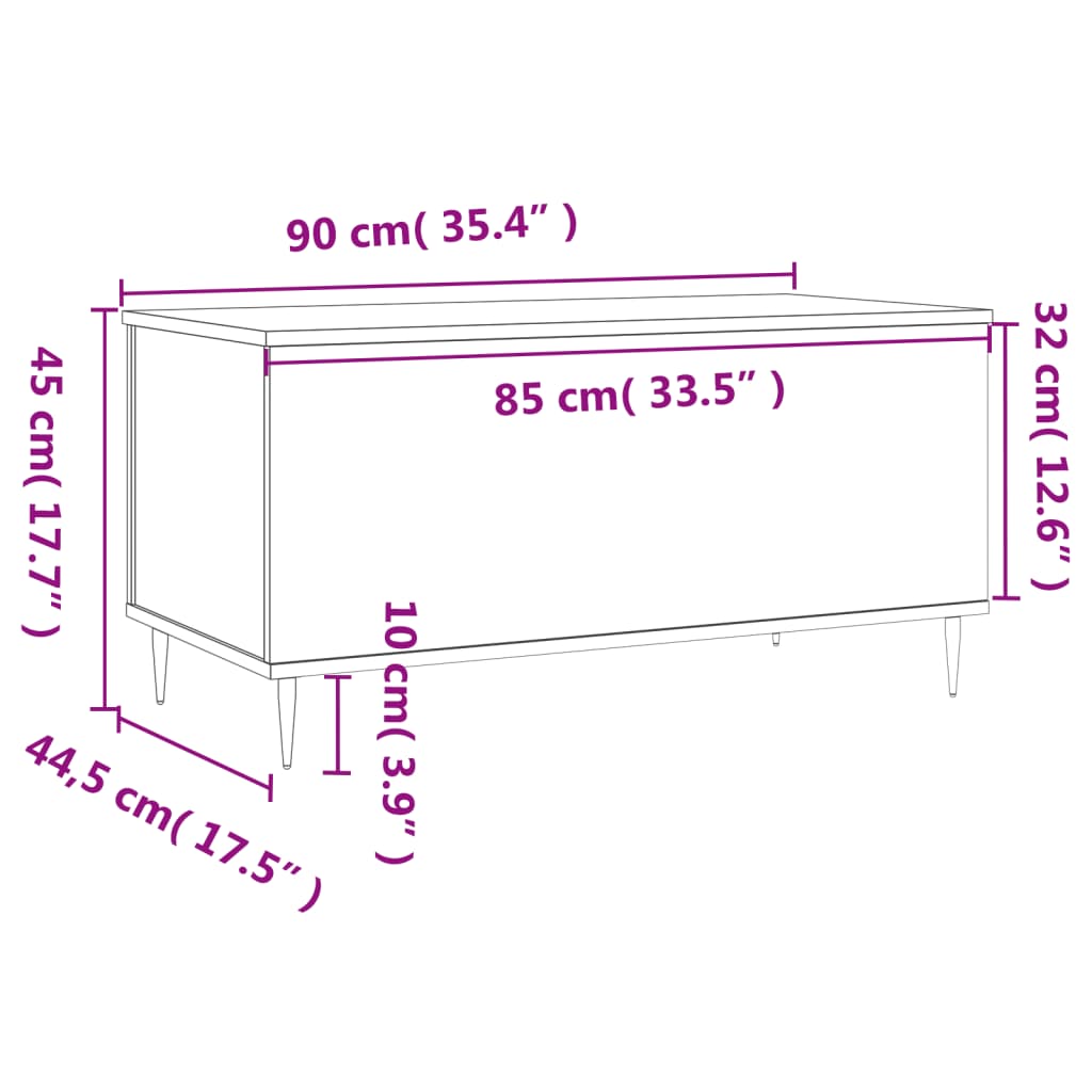 Soffbord Sonoma Ek 90x44,5x45 cm