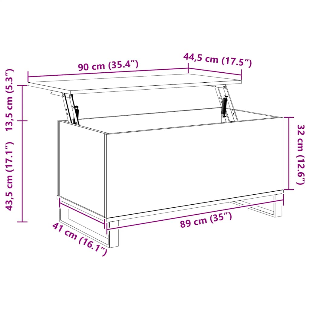 Soffbord Sonoma Ek 90x44,5x45 cm