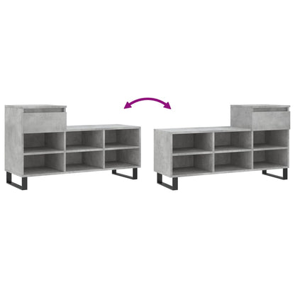 Skoställ Betonggrå Skoskåp 102x36x60 cm