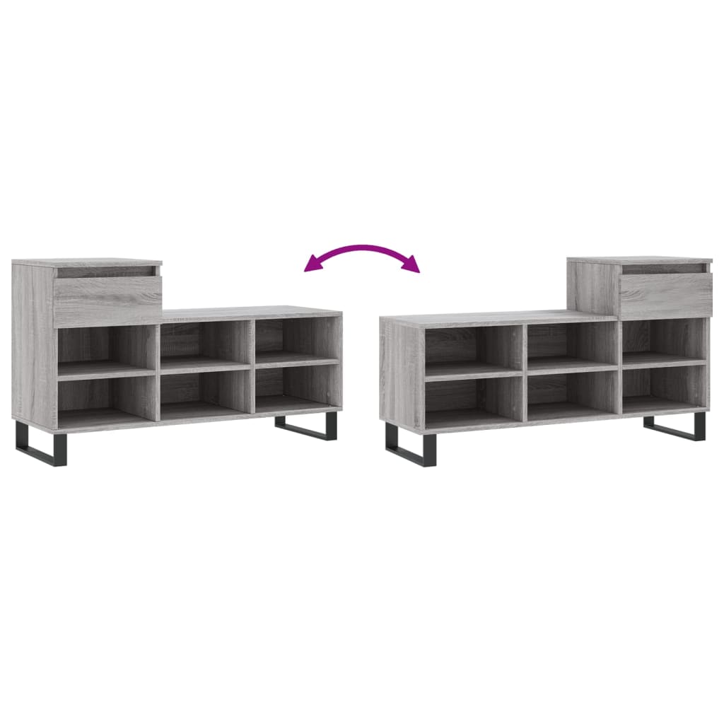 Skoställ Sonoma Grå Skoskåp 102x36x60 cm