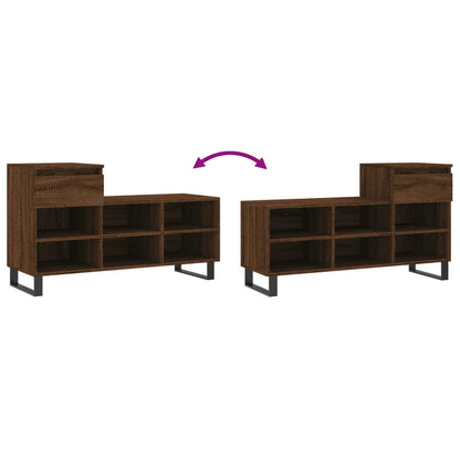 Skoställ Brun Ek Skoskåp 102x36x60 cm