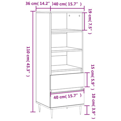 Skåp Sonoma Ek 40x36x110 cm