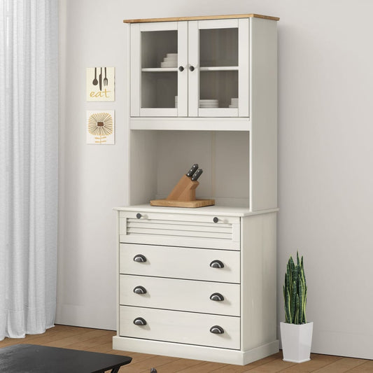 Skåp Vit VIGO 80x40x176 cm massiv furu