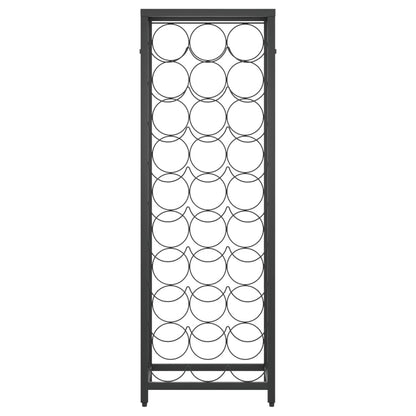 Vinställ för 27 flaskor svart 34x18x100 cm smidesjärn