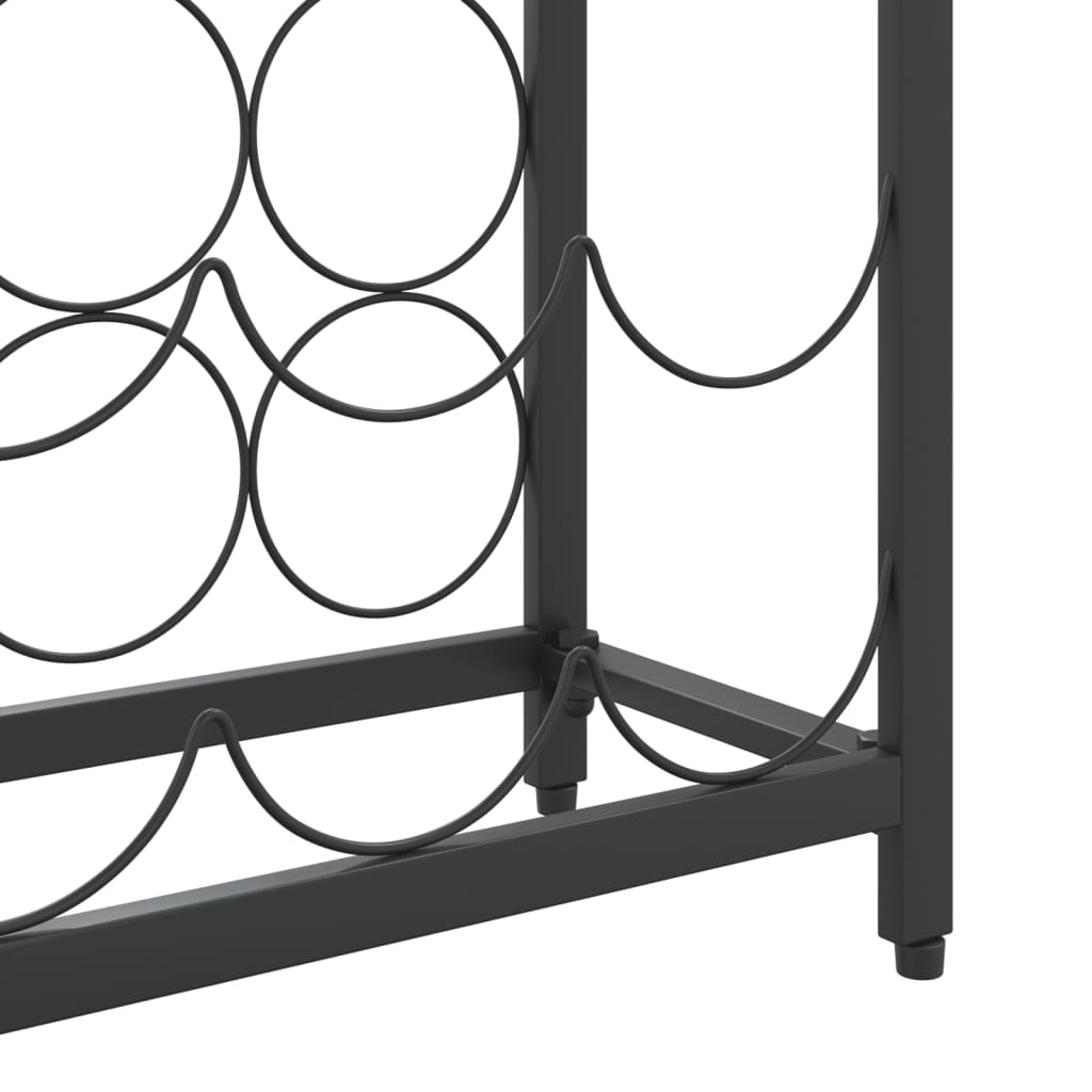Vinställ för 27 flaskor svart 34x18x100 cm smidesjärn