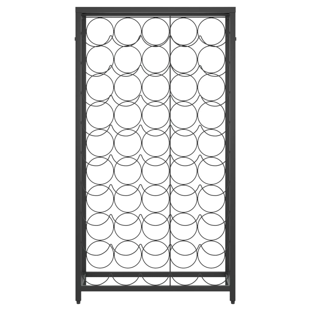 Vinställ för 45 flaskor svart 54x18x100 cm smidesjärn