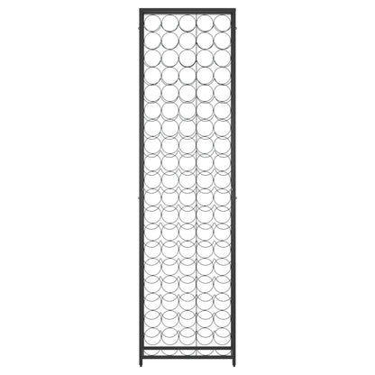 Vinställ för 95 flaskor svart 54x18x200 cm smidesjärn