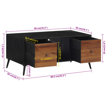 Soffbord Trä 90x50x41 cm massiv återvunnen teak